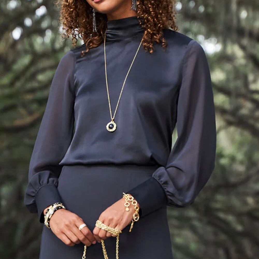 Spartina 449 Erinne Silk Blouse Deep Slate